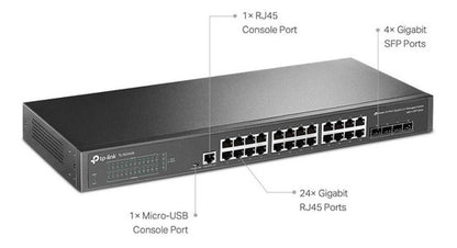 Switch Tp-link Gigabit Ethernet Tl-sg3428 V1, 24 Puertos