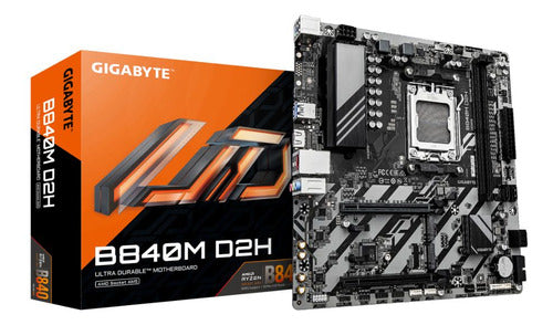 Tarjeta Madre Gigabyte B840m D2h Am5 128gb Ddr5 Micro-atx Negro