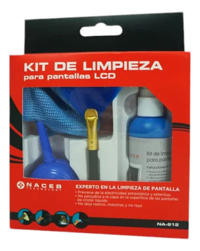 Kit De Limpieza Aire Comprim, Fibra , Liq Y Brocha Pantalla