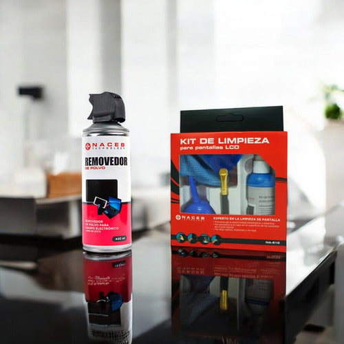 Kit De Limpieza Aire Comprim, Fibra , Liq Y Brocha Pantalla