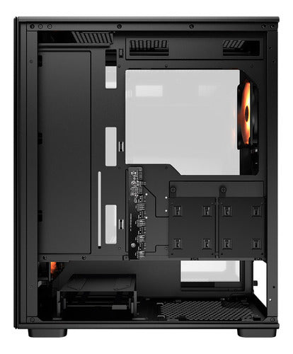 Gabinete Gamer Cougar Mx220 Rgb Black, 4 Fans Incluidos Color Negro