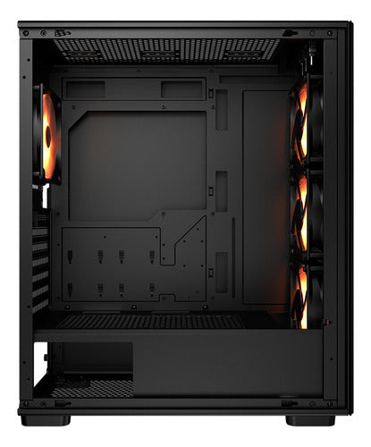 Gabinete Gamer Cougar Mx220 Rgb Black, 4 Fans Incluidos Color Negro