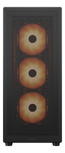 Gabinete Gamer Cougar Mx220 Rgb Black, 4 Fans Incluidos Color Negro