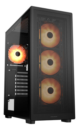 Gabinete Gamer Cougar Mx220 Rgb Black, 4 Fans Incluidos Color Negro