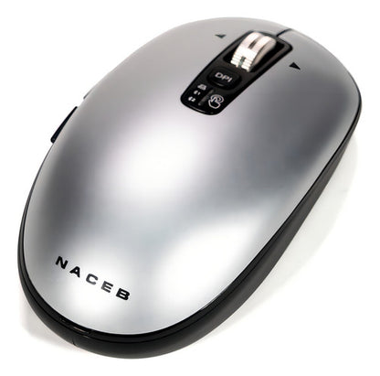 Mouse Naceb Óptico Ls1, Inalámbrico, Bluetooth 3.200dpi Gris