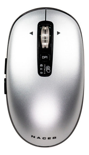 Mouse Naceb Óptico Ls1, Inalámbrico, Bluetooth 3.200dpi Gris