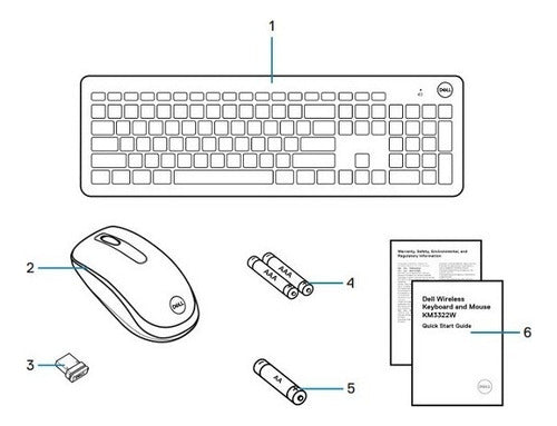 Kit De Teclado Y Mouse Inalámbrico Dell Km3322w Español Teclado Negro