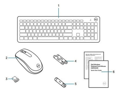 Kit De Teclado Y Mouse Inalámbrico Dell Km3322w Español Teclado Negro