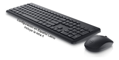 Kit De Teclado Y Mouse Inalámbrico Dell Km3322w Español Teclado Negro