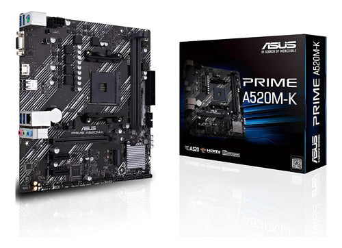 Tarjeta Madre Asus Micro Atx Prime A520m-k Am4 Amd 64gb Ddr4