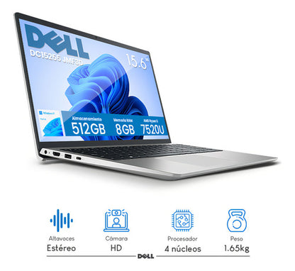 Laptop Dell 15 Dc15255, 15.6  Fhd Ryzen 5 7520u, 8gb, 512gb