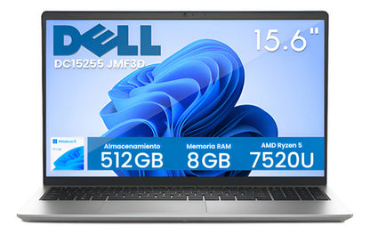 Laptop Dell 15 Dc15255, 15.6  Fhd Ryzen 5 7520u, 8gb, 512gb