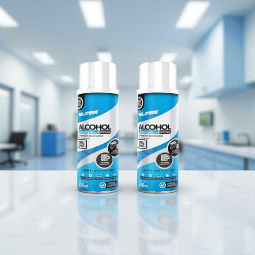 Kit 2 Pz Alcohol Isopropílico 99% Aerosol De 250 Ml Silimex