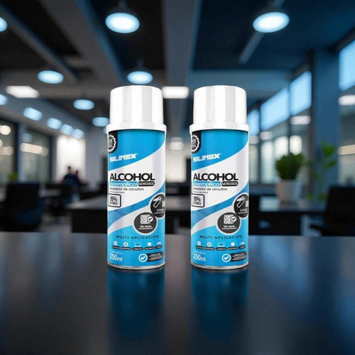 Kit 2 Pz Alcohol Isopropílico 99% Aerosol De 250 Ml Silimex