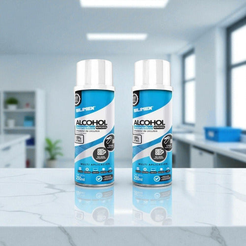 Kit 2 Pz Alcohol Isopropílico 99% Aerosol De 250 Ml Silimex