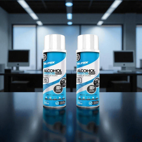 Kit 2 Pz Alcohol Isopropílico 99% Aerosol De 250 Ml Silimex