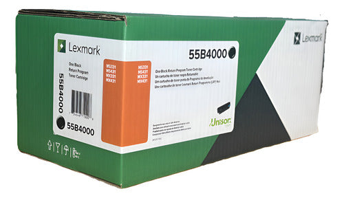 Tóner Lexmark 55b4000 Negro, 3.000 Páginas Negro
