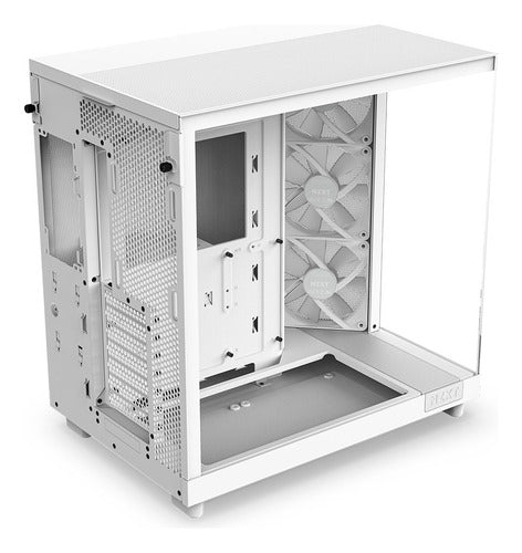 Gabinete Nzxt H6 Flow Rgb Cristal Templado Usb-c 3.2 Blanco