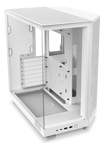 Gabinete Nzxt H6 Flow Rgb Cristal Templado Usb-c 3.2 Blanco