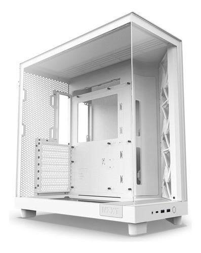 Gabinete Nzxt H6 Flow Rgb Cristal Templado Usb-c 3.2 Blanco