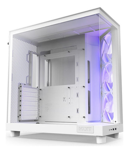 Gabinete Nzxt H6 Flow Rgb Cristal Templado Usb-c 3.2 Blanco