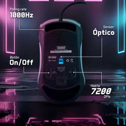 Mouse Gamer Vorago Óptico Mo-505, Inalámbrico, Usb 3200 Dpi