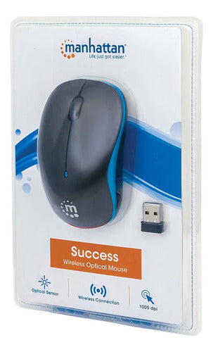 Mouse Inalámbrico Manhattan Success Óptico Para Pc Negro