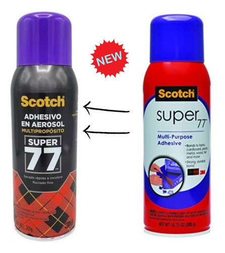 Adhesivo 3m Scotch Super 77 Spray 305 Gr Pegamento Aerosol Rojo