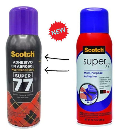Adhesivo 3m Scotch Super 77 Spray 305 Gr Pegamento Aerosol Rojo
