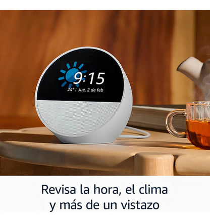 Amazon Echo Spot Bocina Inteligente Pantalla Con Reloj White