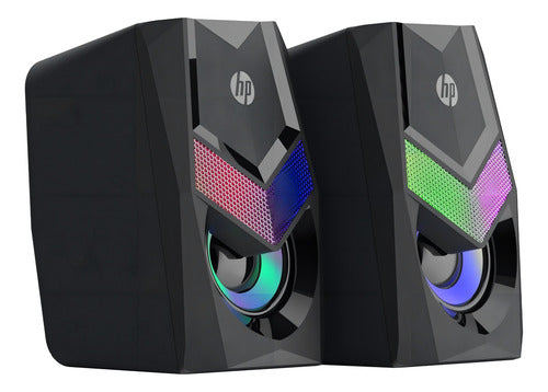 Bocinas Alámbricas Escritorio Luz Rgb Hp Dhe-6000 Audio Negr Black