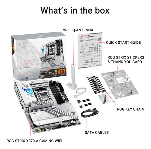 Tarjeta Madre Asus Rog Strix X870-a Gaming Wifi Atx Am5 Ddr5 Blanco