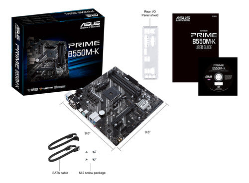 Tarjeta Madre Asus Prime B550m-k, Micro-atx Am4 128gb Ddr4 Negro
