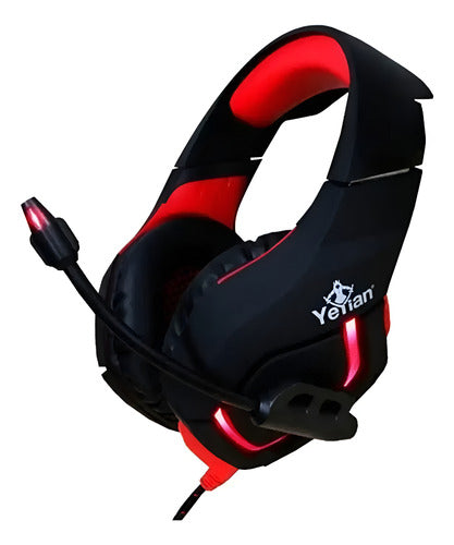 Audifonos Gamer Ydw-33402 Yeyian Wicked Serie3000 Negro/rojo