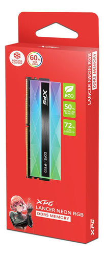 Memoria Ram Xpg Lancer Neon Rgb Ddr5 6000mhz 16gb Multicolor