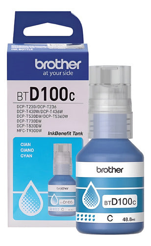 Botella De Tinta Brother Btd100c Cyan Ultra Yield