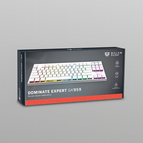 Teclado Gamer Balam Rush Dominate Expert Gk959 Led Tk Blanco