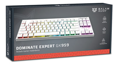Teclado Gamer Balam Rush Dominate Expert Gk959 Led Tk Blanco