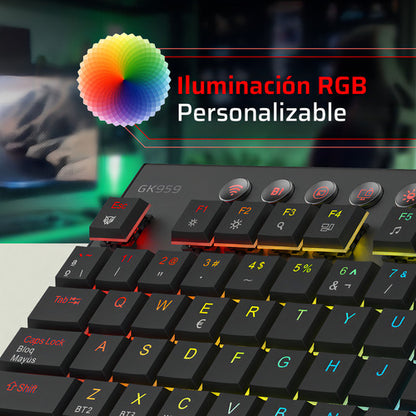 Teclado Gamer Balam Rush Dominate Expert Gk959 Led Tk Blanco