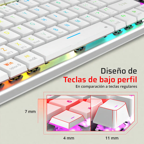 Teclado Gamer Balam Rush Dominate Expert Gk959 Led Tk Blanco