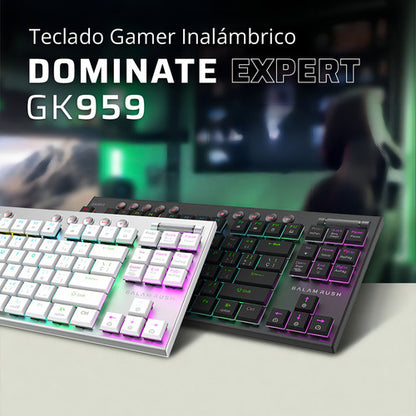 Teclado Gamer Balam Rush Dominate Expert Gk959 Led Tk Blanco