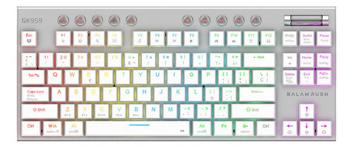 Teclado Gamer Balam Rush Dominate Expert Gk959 Led Tk Blanco