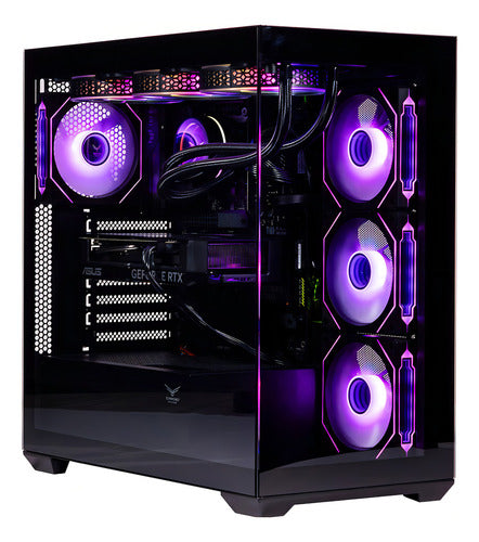 Gabinete Naceb Na-0637n, Midi-tower 4 Ventiladores Negro
