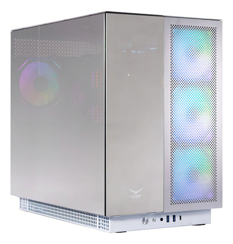 Gabinete Gamer Naceb Aether Na-0640 E-atx Full Torre 4 Fan Argb Cristal Templado Usb-c Na0640 Blanco