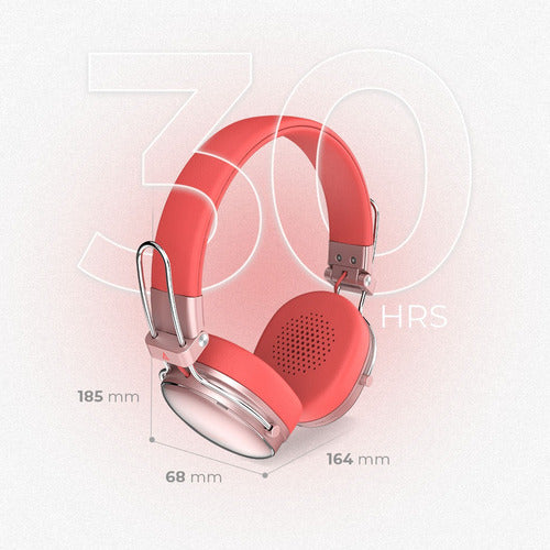 Audífonos Tipo Diadema Acteck Luxe Chic Hp710 Bluetooth Rojo Rosa