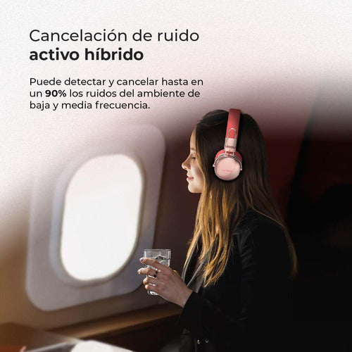 Audífonos Tipo Diadema Acteck Luxe Chic Hp710 Bluetooth Rojo Rosa