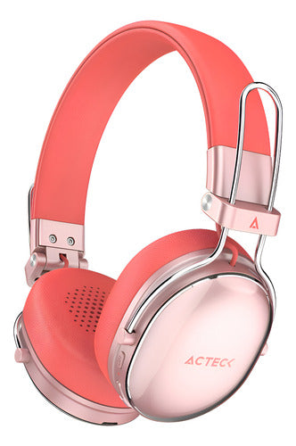 Audífonos Tipo Diadema Acteck Luxe Chic Hp710 Bluetooth Rojo Rosa