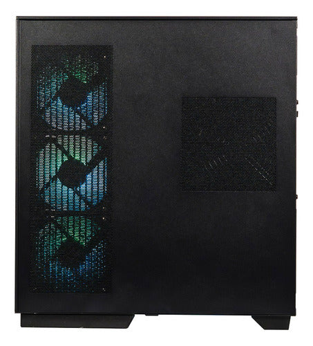 Gabinete  Atx Na-0639 Cristal Templado 3 Ventilador Argb