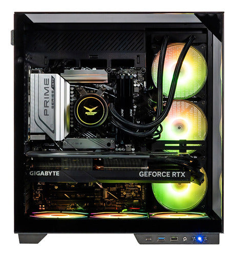 Gabinete  Atx Na-0639 Cristal Templado 3 Ventilador Argb