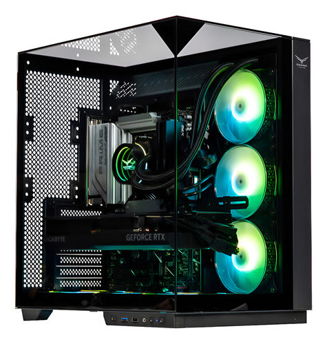Gabinete  Atx Na-0639 Cristal Templado 3 Ventilador Argb